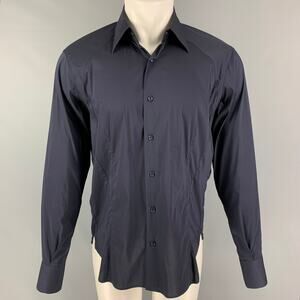 LAB by PAL ZILERI Size M Navy Cotton Blend Button Down Long Sleeve Shirt